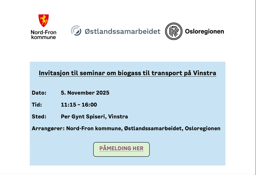 Seminar om biogass til transport